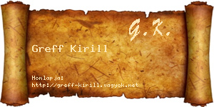 Greff Kirill névjegykártya